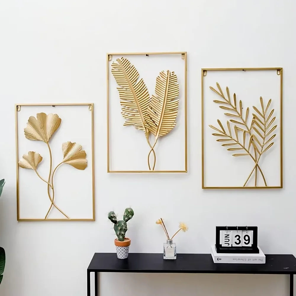 Jungle Leaf Gold Wall Art