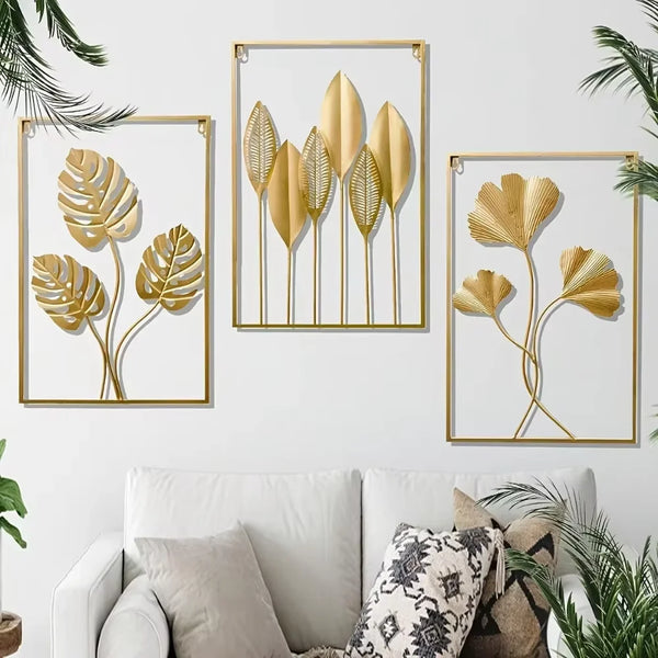 Jungle Leaf Gold Wall Art
